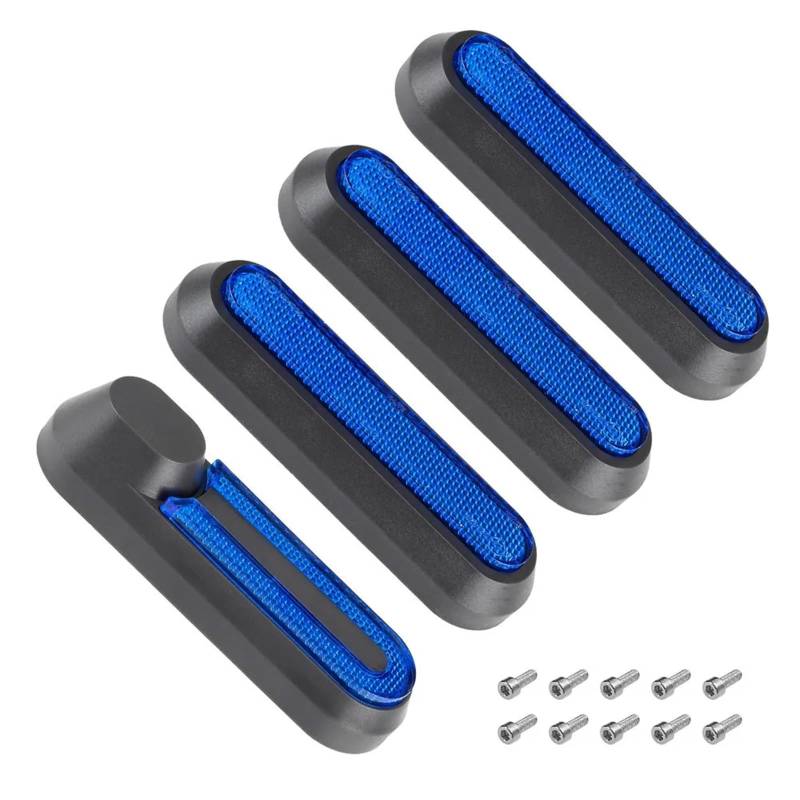 HUVNEXA 4X Radkappen-Schutzschalen for Xiaomi, Mi Electric Scooter Pro 2 M365 Scooter, reflektierende Aufkleber, Zubehör Reflektierende Radkappenabdeckung(Black Blue) von HUVNEXA