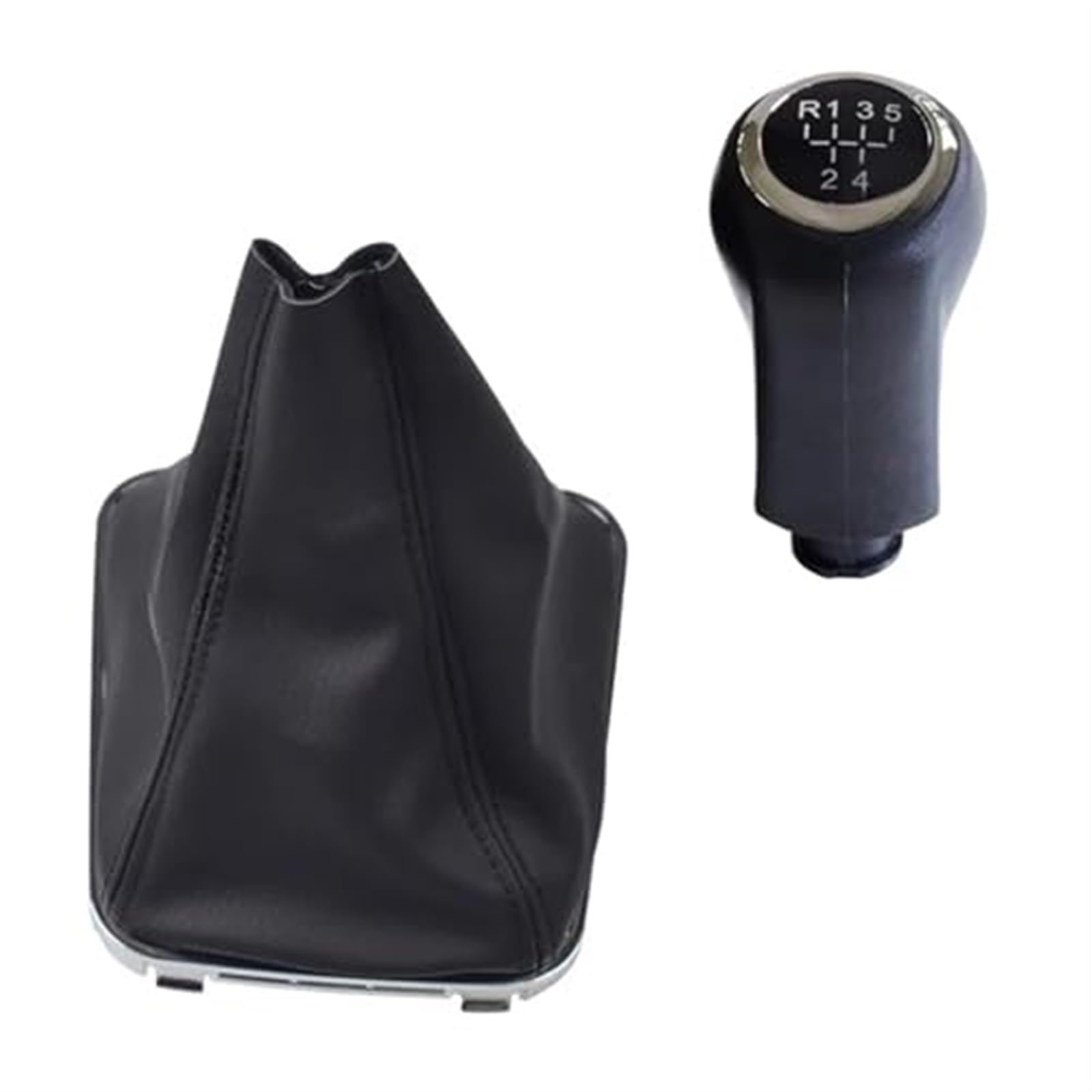 HUVNEXA 5/6-Gang-Schaltknauf-Abdeckung, for Opel, for Vauxhall, Zafira B 2005–2014, Hebel-Stick-Gamasche, Kofferraumtasche, Autozubehör Schaltknauf für Fahrzeuge(Black 5 Speed-Set) von HUVNEXA