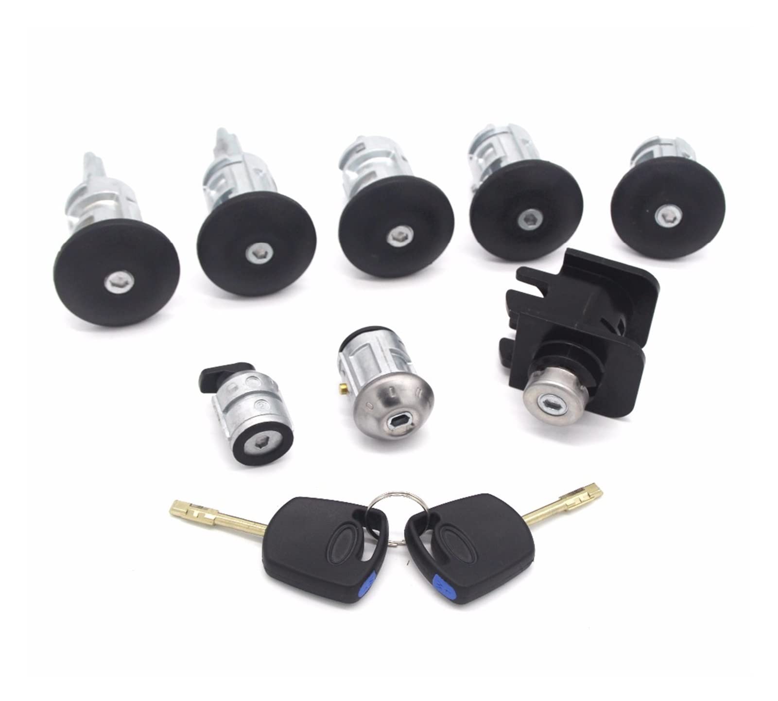 HUVNEXA 9-teiliges komplettes Schloss-Set und 2 Schlüssel, for Ford, Transit Connect 2002–2013 Türschloss-Zylinder-Set von HUVNEXA