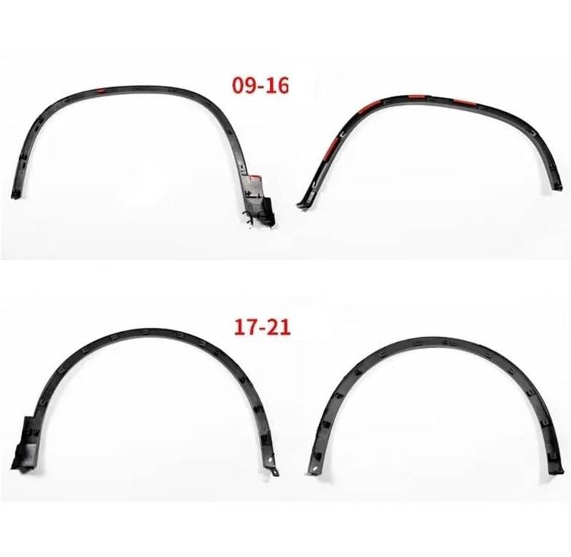 HUVNEXA Auto-Rad-Augenbrauenschutz-Aufkleber, Radlauf-Augenbrauenbogen-Dekorationsset, for VW, Tiguan 2009–2018, 2019, 2020, 2021 Radkastenform-Kotflügel(2017-2021) von HUVNEXA