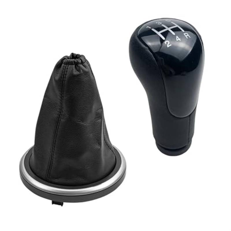 HUVNEXA Auto-Schaltknauf-Gamasche, Kofferraumabdeckung, for Ford, for Fiesta, MK6 Fusion Transit Connect 2002–2008, Gehäusekragen Schaltknauf für Fahrzeuge(5 Speed Black Case) von HUVNEXA