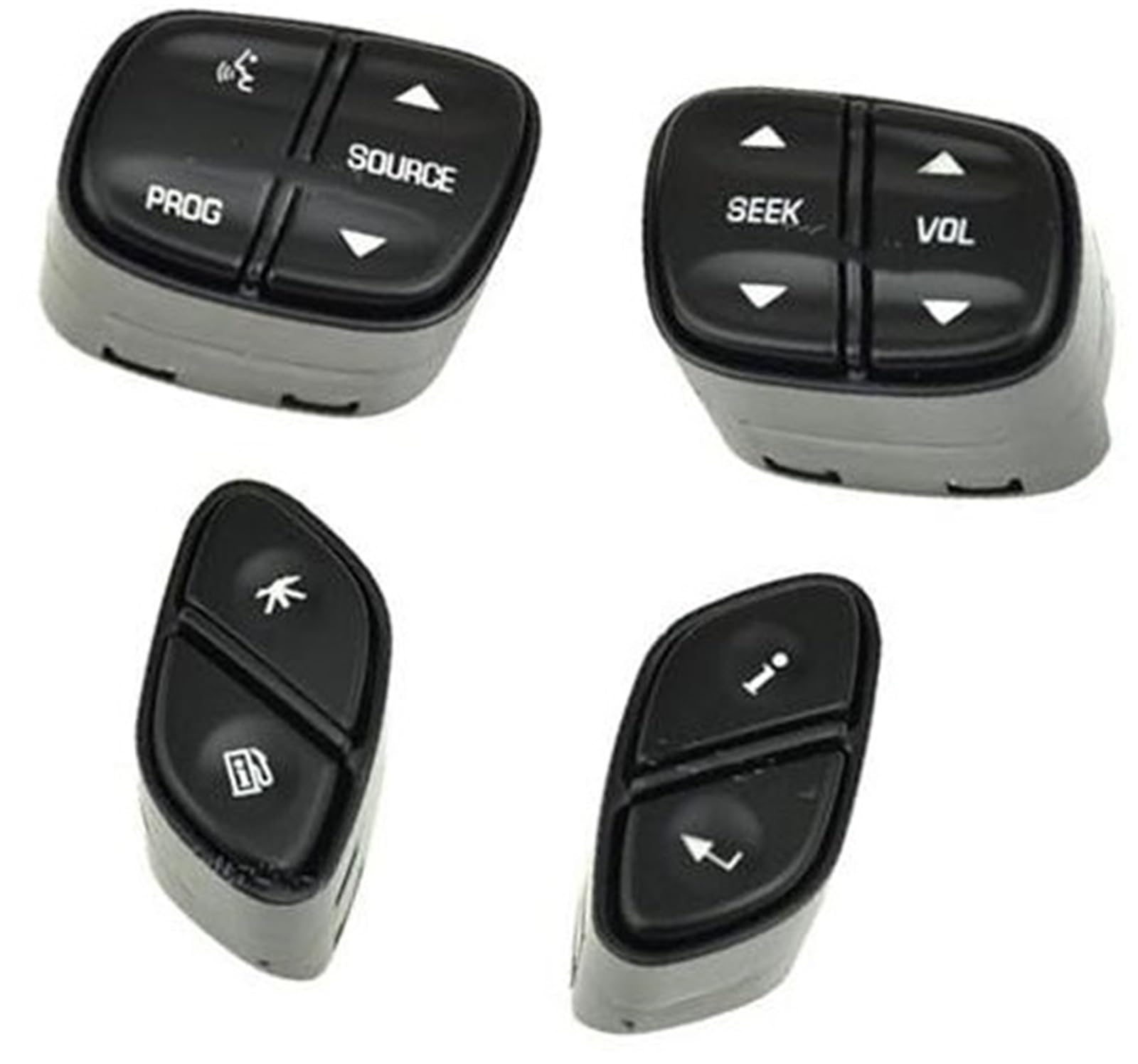 HUVNEXA Auto-Tempomat-Taste, for Chevrolet, for Avalanche, for Silverado, for Suburban, for Tahoe 2003-2006 1999442 Autoteile Lichtlenkrad-Radio-Quellenschalter Steuertaste am Lenkrad(Black Set) von HUVNEXA