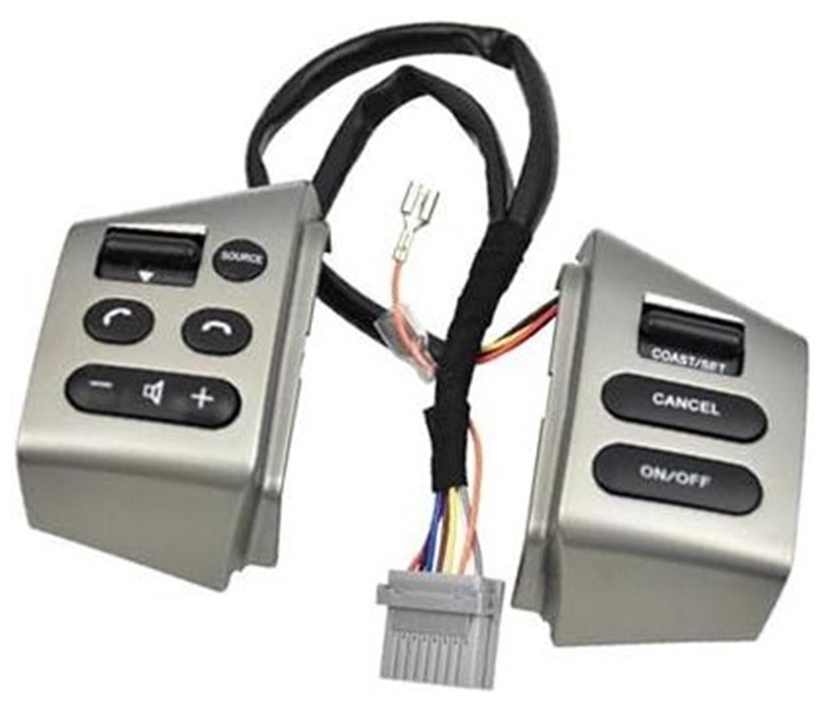 HUVNEXA Auto-Tempomat-Taste, for NISSAN, for SYLPHY 2005–2019, for LIVINA, for TIIDA Auto-Lenkrad-Steuertasten, Paar mit Kabeln, silberner Knopf mit Hintergrundbeleuchtung Lenkradsteuerungsschalter(BL von HUVNEXA