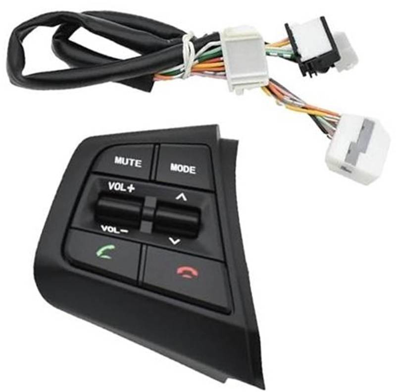 HUVNEXA Auto-Tempomattaste, for Hyundai, for Creta Ix25 1.6L 2015–2019, Auto-Lenkrad-Tempomattasten, Fernbedienungs-Lautstärketaste mit Kabeln Steuertaste am Lenkrad(Black L 2) von HUVNEXA