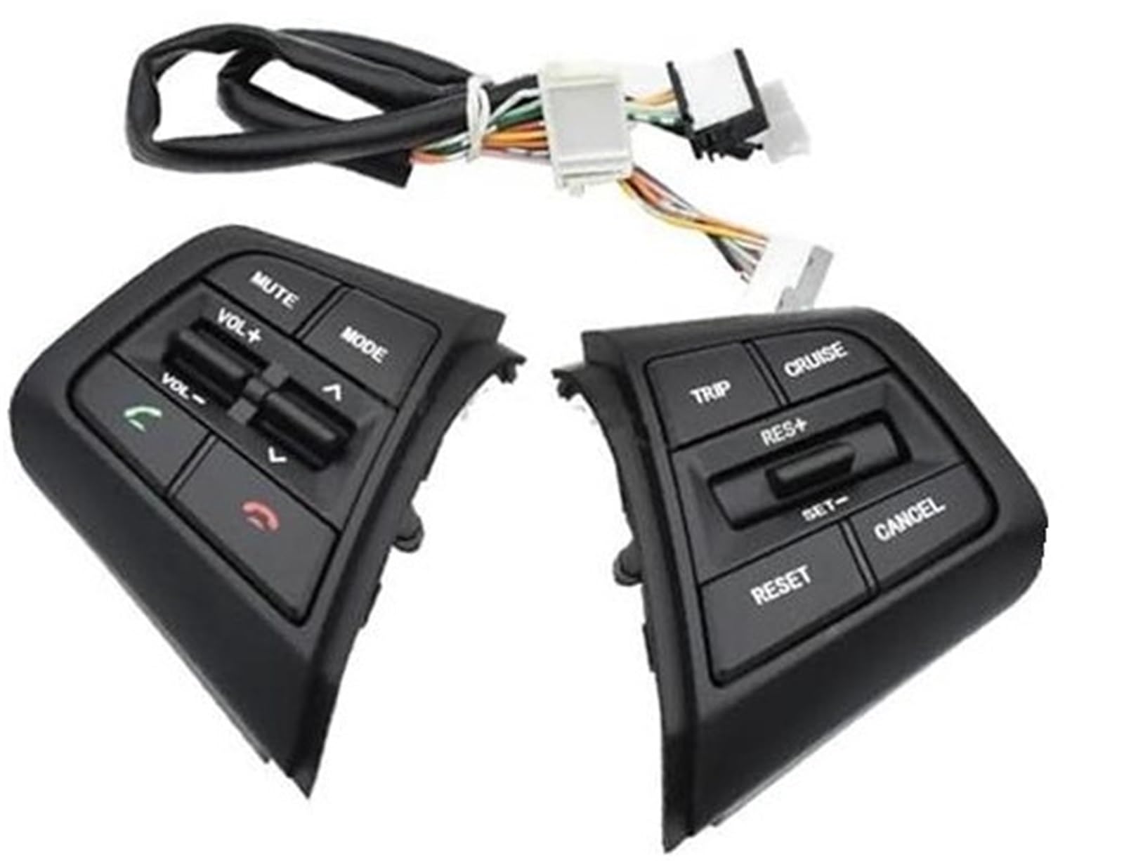 HUVNEXA Auto-Tempomattaste, for Hyundai, for Creta Ix25 1.6L 2015–2019, Auto-Lenkrad-Tempomattasten, Fernbedienungs-Lautstärketaste mit Kabeln Steuertaste am Lenkrad(Black Set) von HUVNEXA