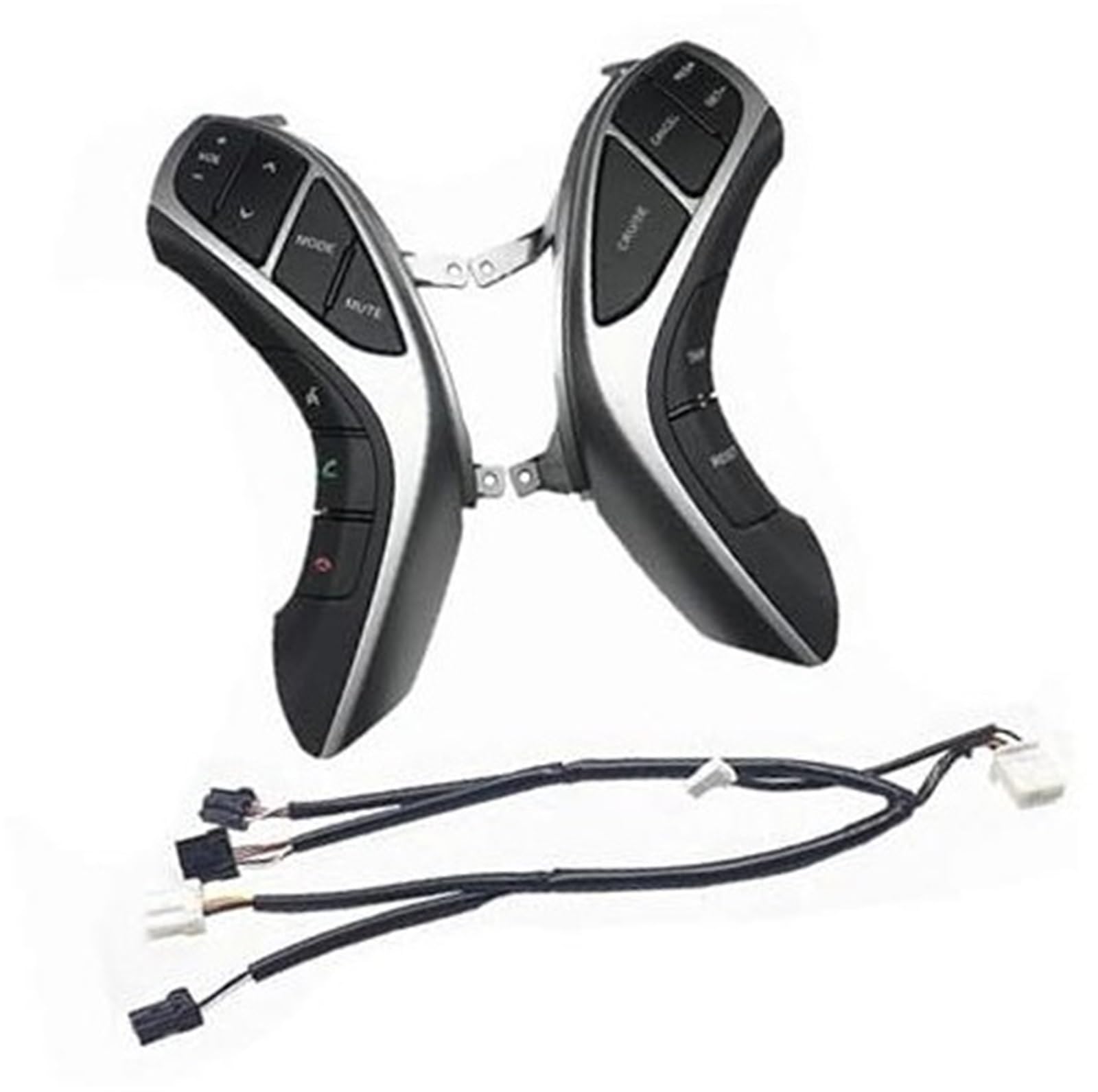 HUVNEXA Auto-Tempomattaste, for Hyundai, for Elantra, I30 2012 2013 2015, Lenkradtaste, BT-Audiokanal, Tempomat, Autoschalter-Taste Steuertaste am Lenkrad(Black Set 1) von HUVNEXA