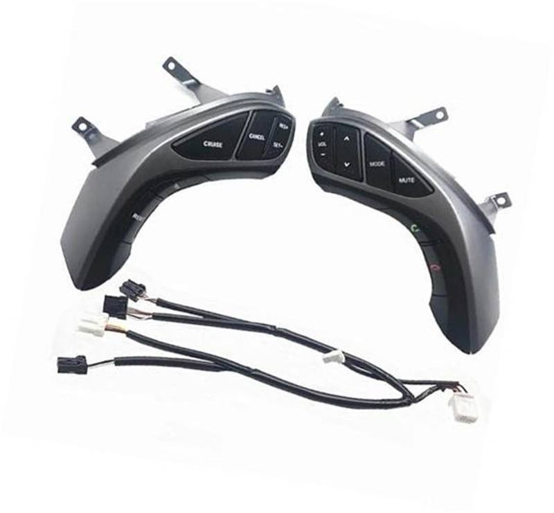 HUVNEXA Auto-Tempomattaste, for Hyundai, for Elantra, I30 2012 2013 2015, Lenkradtaste, BT-Audiokanal, Tempomat, Autoschalter-Taste Steuertaste am Lenkrad(Black Set 2) von HUVNEXA