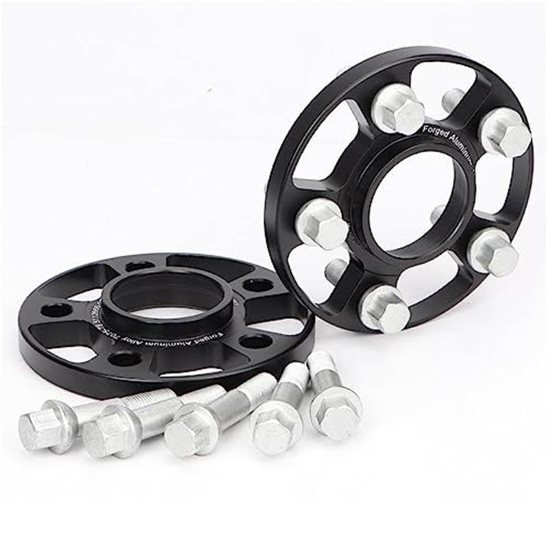 HUVNEXA Autoraddichtung 2 Stück 12/15/20 mm 7075 Aluminium, geschmiedete Spurverbreiterung Adapter PCD 5 x 112 CB = 66,5 mm (ID = OD), passend for Mercedes, M14 x 1,5 Spurverbreiterungen Auto-Radadapt von HUVNEXA