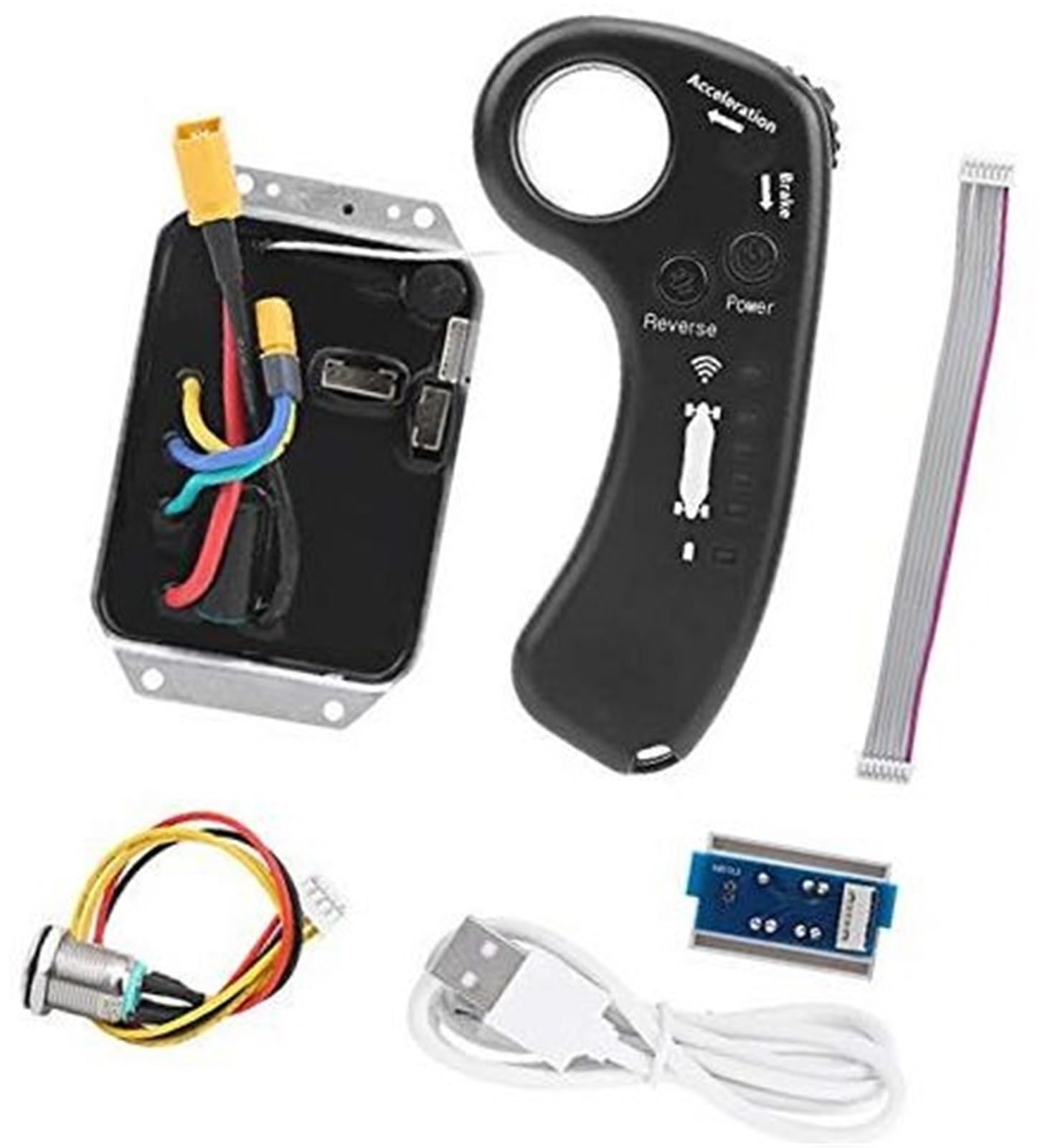 HUVNEXA Demeras Skateboard-Fernbedienung, 36-V-Elektro-Skateboard-ESC-Kit, Elektro-Skateboard-Controller, Longboard und Fernbedienung, Doppelmotoren-ESC-Ersatzkit Nabenmotor für Elektroroller von HUVNEXA