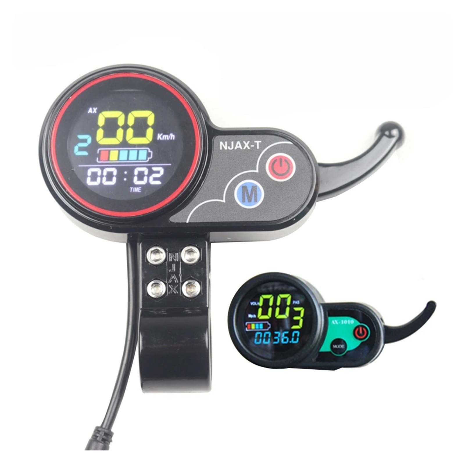 HUVNEXA Elektroroller-LCD-Messgerät, Leistungs- und Geschwindigkeitsanzeigeschalter, for Kugoo, for M4 Pro FLJ T113 Janobike, for ZERO, 10 x E-Bike-Universalzubehör Elektroroller-Armaturenbrett(NJAX-T von HUVNEXA