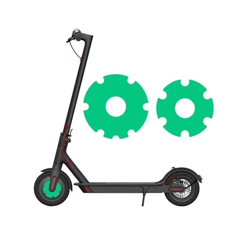 HUVNEXA Elektroroller Vorderradaufkleber PVC Motorschutzhülle Schale, for Xiaomi, M365/1s/Pro Tretroller Zubehör Reflektierende Radkappenabdeckung(Green) von HUVNEXA