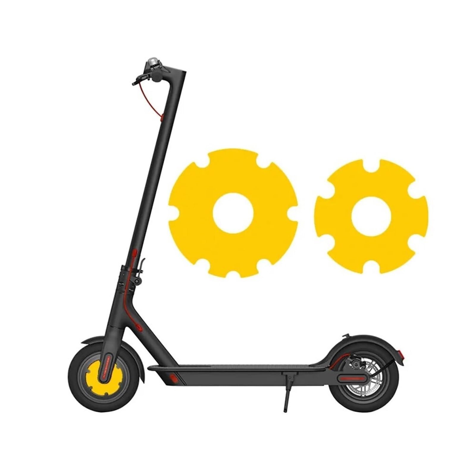 HUVNEXA Elektroroller Vorderradaufkleber PVC Motorschutzhülle Schale, for Xiaomi, M365/1s/Pro Tretroller Zubehör Roller-Sicherheitsreflektor(Yellow) von HUVNEXA