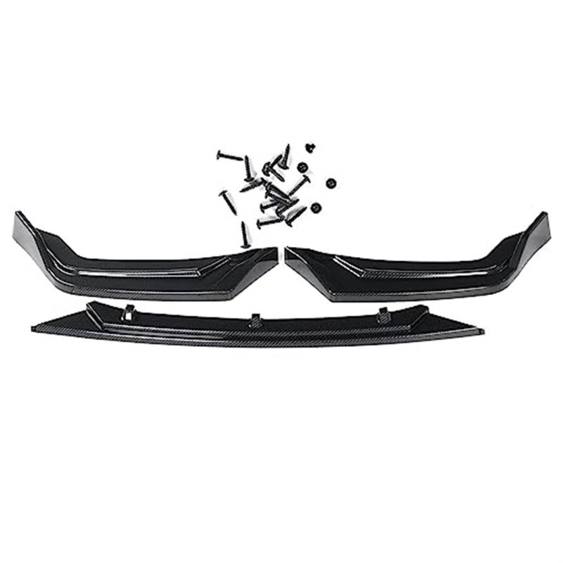 HUVNEXA Frontstoßstange Lip Spoiler Splitter Diffusor Body Kit Guard Deflector, for Civic, Hatchback SI 2020 2021 Autozubehör Frontspoiler Diffusor für die vordere Stoßstange(Black 2020 2021 Carbon) von HUVNEXA