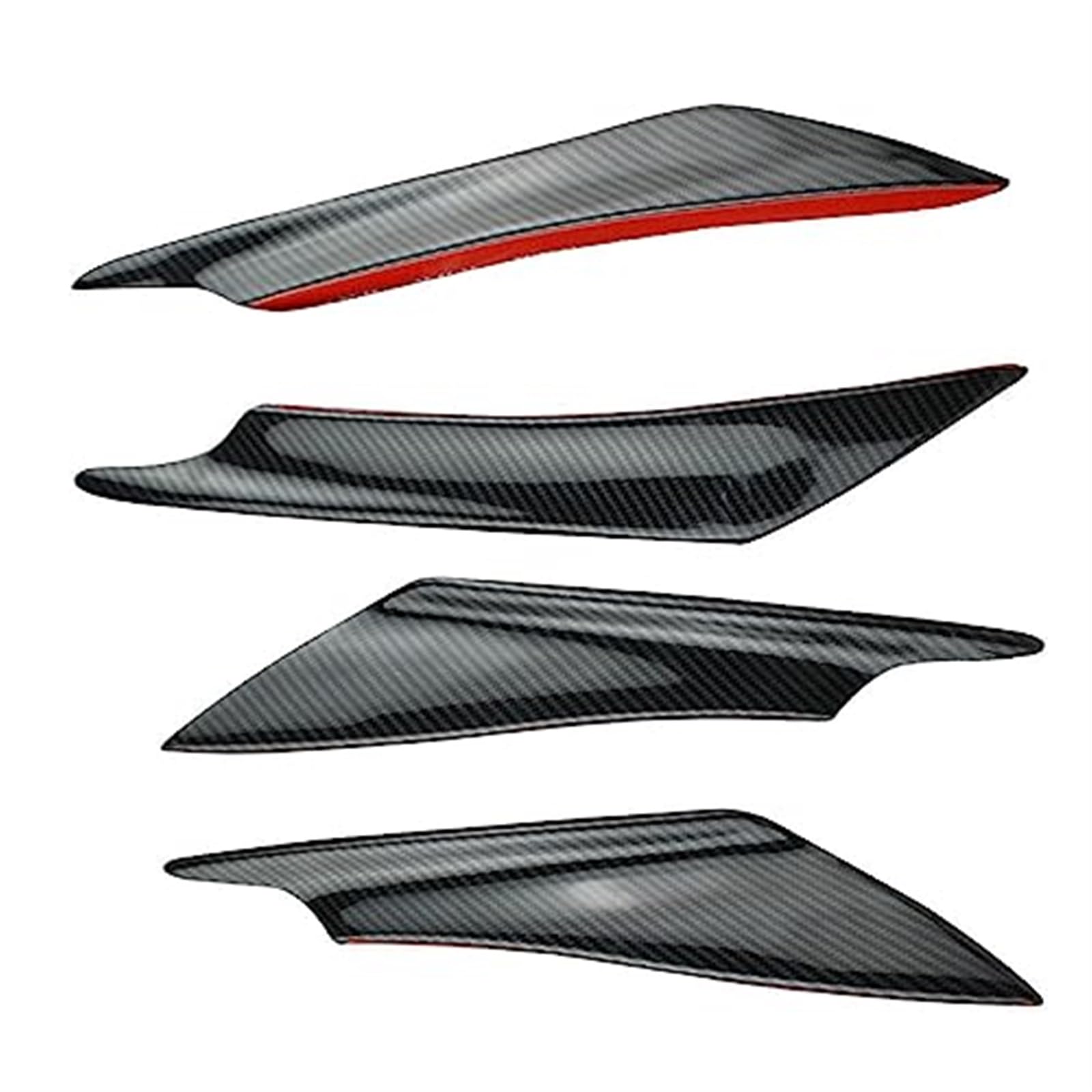 HUVNEXA Frontstoßstangensplitter Fin Canard Diffusor Valence Spoilerlippe, for Mitsubishi, Lancer EVO 10 2008–2017, Autozubehör, Frontspoiler Diffusor für die vordere Stoßstange(BLACK Carbon Fiber Loo von HUVNEXA