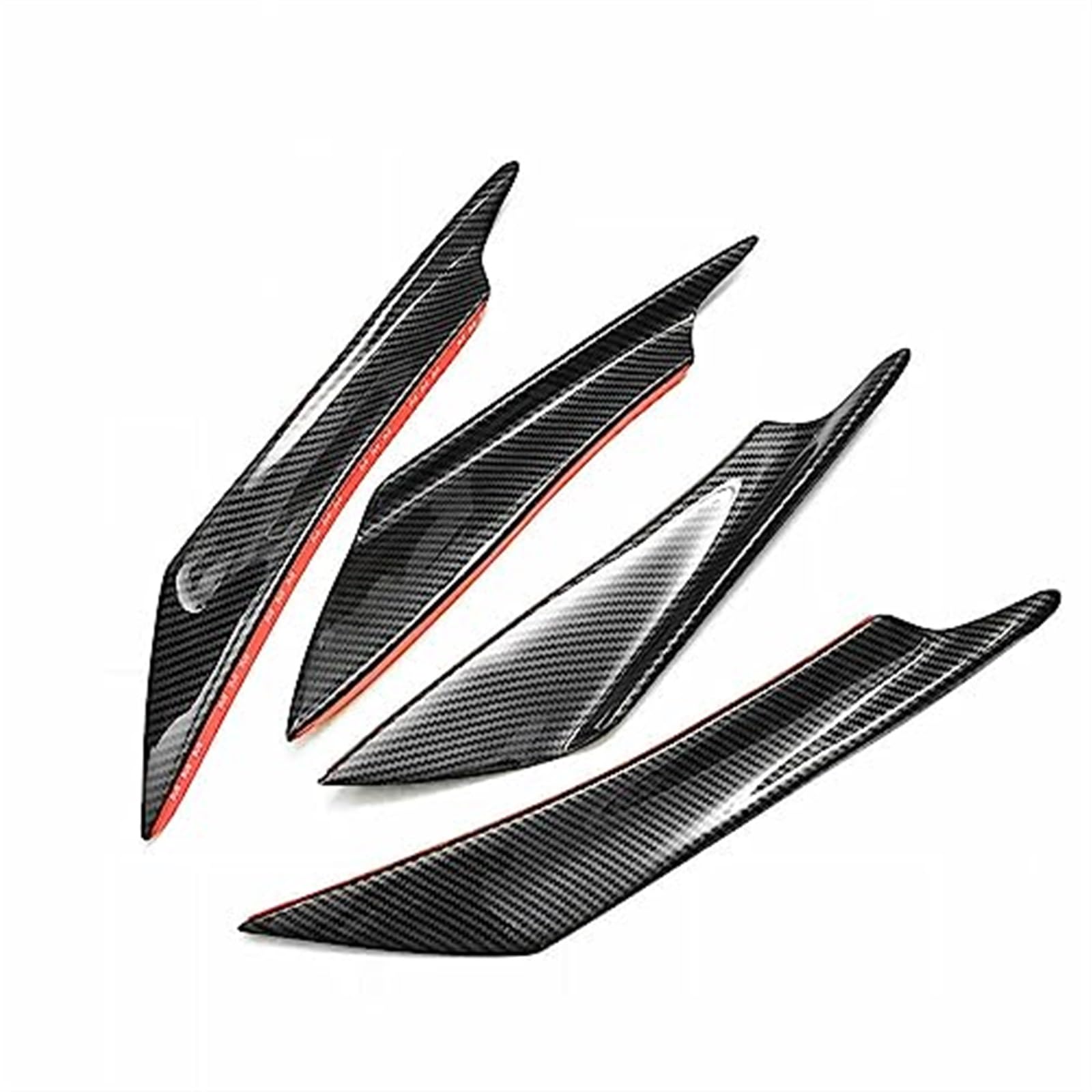 HUVNEXA Frontstoßstangensplitter Fin Canard Valence Spoiler Lip Diffuser, for Mitsubishi, Lancer EVO 10 2008-2017 Autozubehör Frontspoiler Diffusor für die vordere Stoßstange(Black Carbon Fiber Look) von HUVNEXA