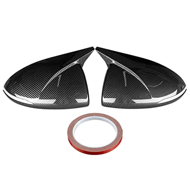 HUVNEXA Glänzend Schwarz/Carbon-Look Auto Rückspiegel Abdeckkappe, for Hyundai, Sonata DN8 2020 2021 2022 Seitentürspiegelschale Gehäuse Zusatz-Außenspiegel Ersatzteile Auto-Außenspiegelabdeckungen(Bl von HUVNEXA