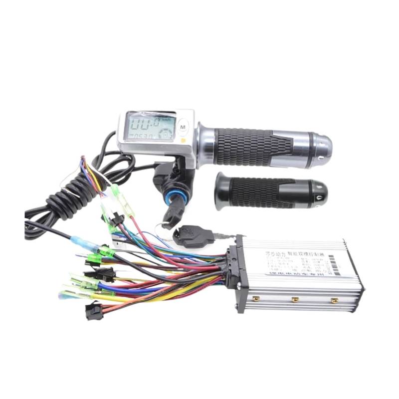 HUVNEXA Im Namen des Fahrens Elektroauto-Modifikation 36/48V LCD-Drehgriff Geschwindigkeits- und Kilometerstandanzeige 250/350W Hall-Controller-Set Elektroroller-Armaturenbrett(Key 48V Set) von HUVNEXA