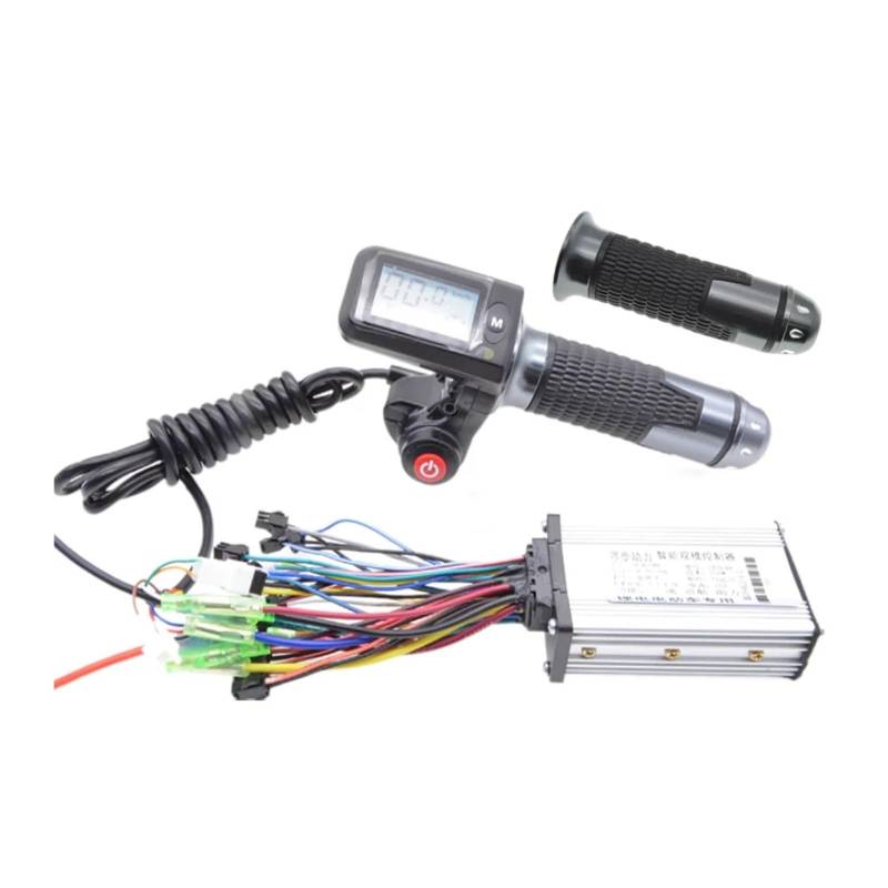 HUVNEXA Im Namen des Fahrens Elektroauto-Modifikation 36/48V LCD-Drehgriff Geschwindigkeits- und Kilometerstandanzeige 250/350W Hall-Controller-Set Elektroroller-Armaturenbrett(Power 36V Set) von HUVNEXA