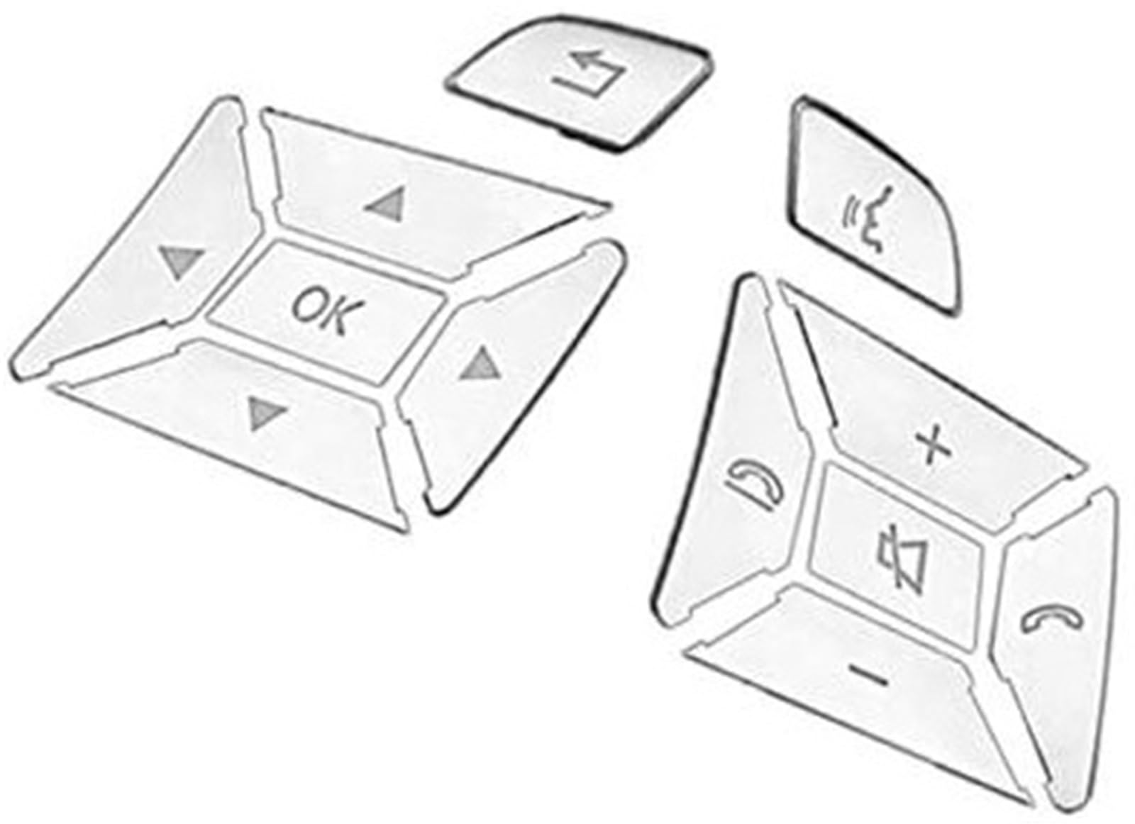 HUVNEXA Knopfaufkleber, for Mercedes, for Benz, for W176 W246 W212 W204 ABS-Autolenkrad-Multimedia-Lautstärkeschalter-Knopfaufkleber Lenkradsteuerungsschalter von HUVNEXA