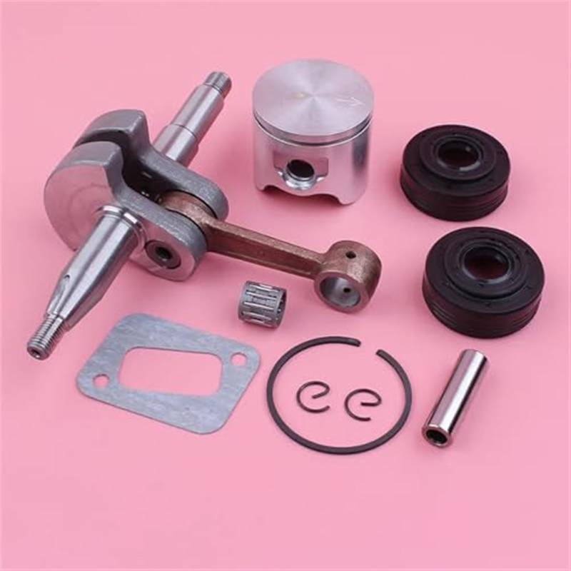 HUVNEXA Kurbelwelle Kurbelwelle 42 mm Kolbenringsatz, for Husqvarna, 340 345 Öldichtung, Nadellager, Kettensägen-Ersatzteil Vergaser-Kit von HUVNEXA