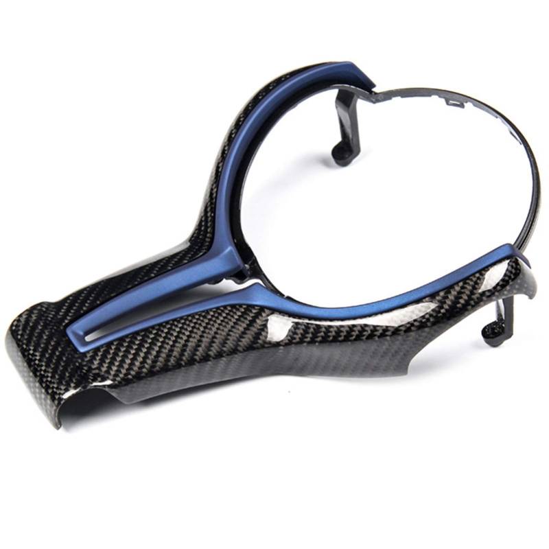 HUVNEXA Lenkradverkleidung aus Kohlefaser, for, M2 F87 M3 F80 M4 F82 M6 F06 F12 F13 X5M F85 X6M F86 Dekoration Auto-Styling Lenkraddekoration(Style B Blue) von HUVNEXA