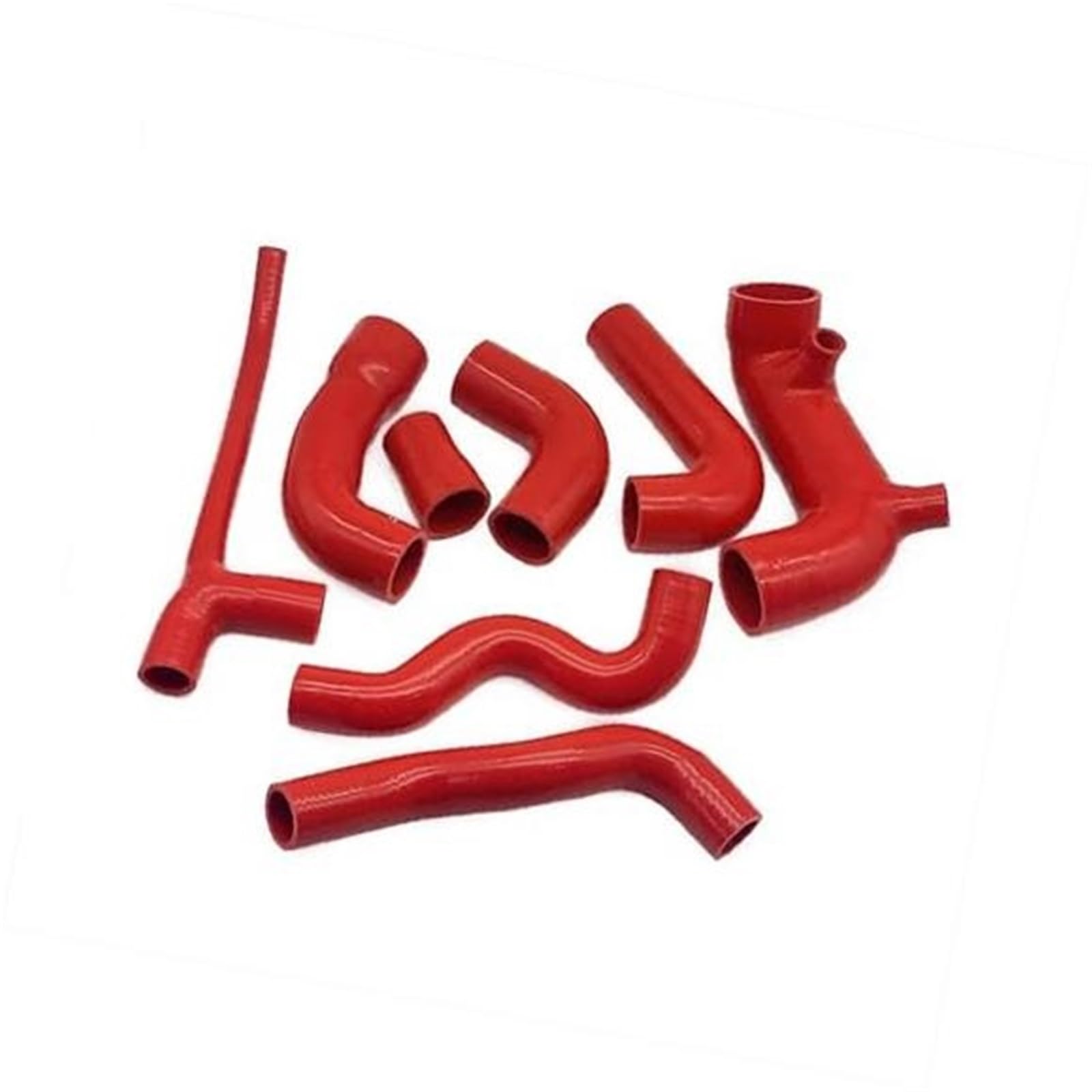 HUVNEXA Lufteinlass-Lufteinlass-Silikonschlauch, for FIAT, for UNO Turbo 1.4 MK2 1989–2005, Turbo-zu-AirBox-Ansaugrohr-Schlauchteile(Black Total Kit Red) von HUVNEXA