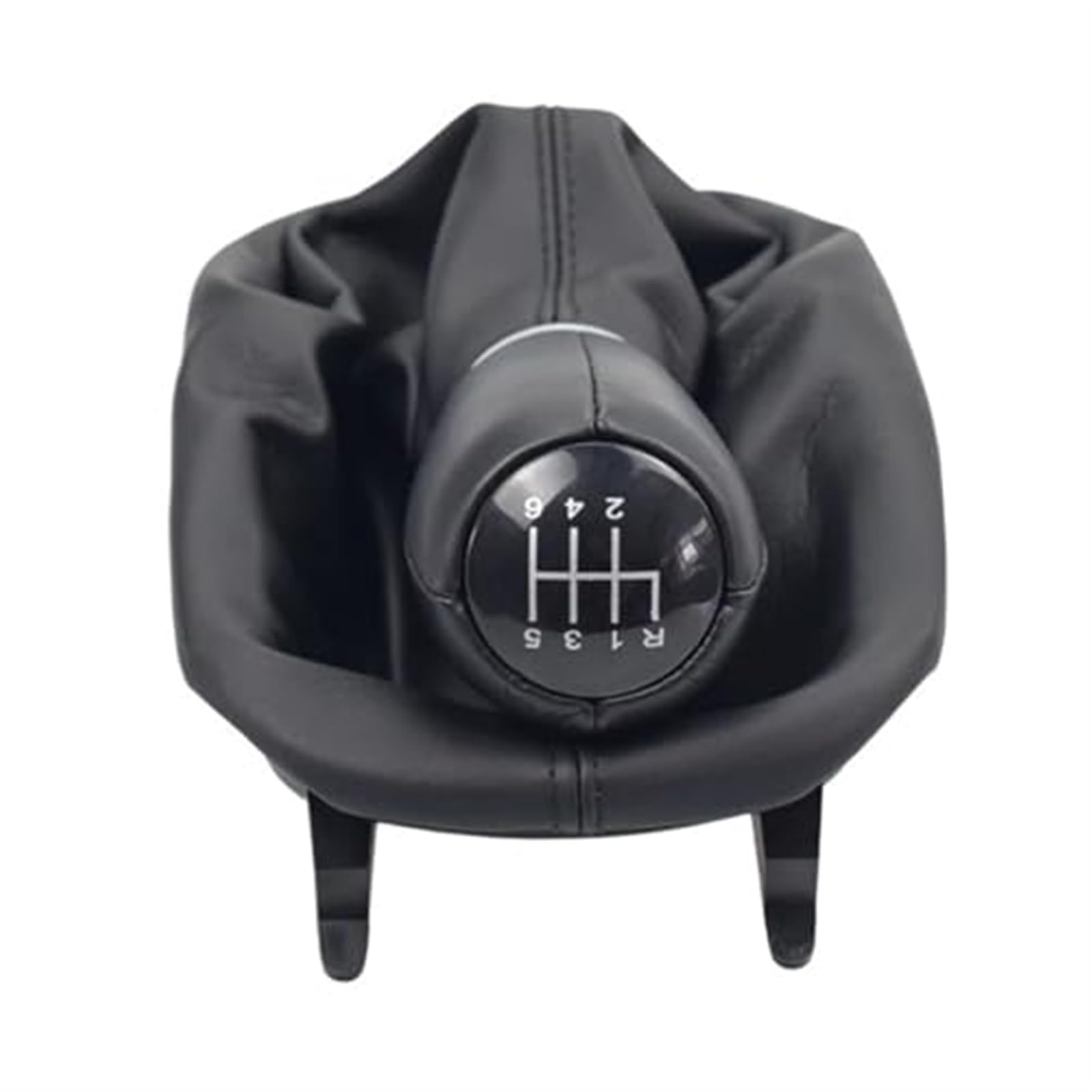 HUVNEXA Manueller Schalthebelknopfrahmen, for Seat, Leon I Toledo II 1998–2005, Ledermanschette, Kofferraumabdeckung, Gehäusekragen, Autozubehör Schaltknauf für Fahrzeuge(Black 6 Speed) von HUVNEXA