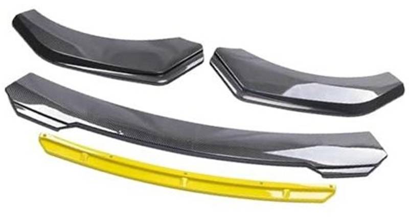 HUVNEXA Protector Auto Frontstoßstange Lip Body Kit Spoiler Zierstreifen Stoßstange Canard Lip Splitter Außenteile, for Mazda, Spoiler Diffusor für die vordere Stoßstange(Black Carbon Yellow) von HUVNEXA