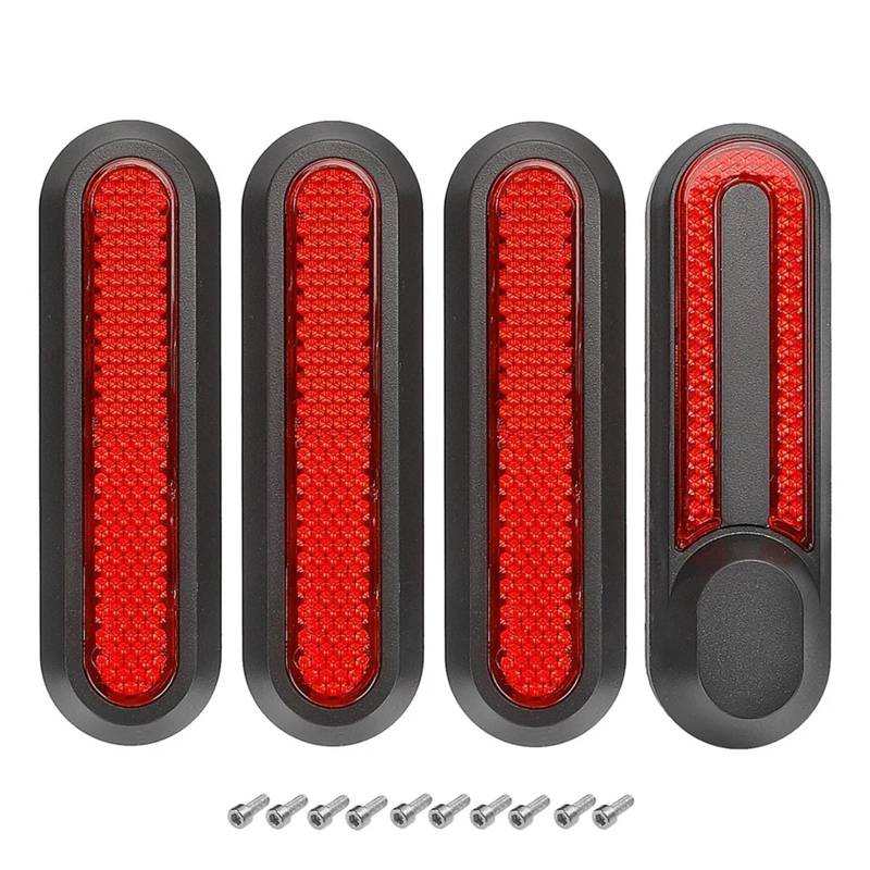 HUVNEXA Radkappen-Schutzschale, reflektierend, for Xiaomi, M365 Pro 2 1S Elektroroller, vordere und hintere Radkappe, Sicherheits-Nachtreflektor-Aufkleber Reflektierende Radkappenabdeckung(Red-4pcs) von HUVNEXA