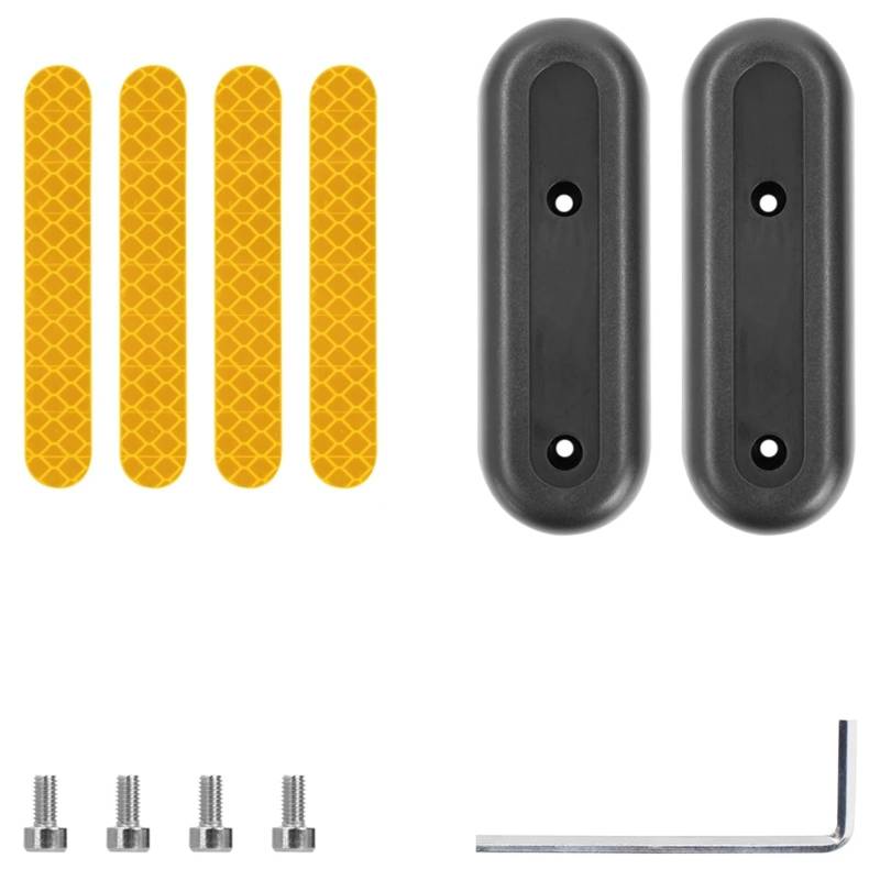 HUVNEXA Reflektierender Aufkleber, Hinterradnabe, Schutzhülle, Schraubenwerkzeuge, for Ninebot Max G30 G30D Elektroroller, dekorative Abdeckung Reflektierende Radkappenabdeckung(Yellow) von HUVNEXA