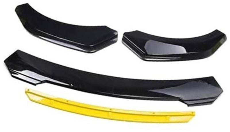 HUVNEXA Schutz Auto Frontstoßstange Lip Body Kit Spoiler Zierstreifen Stoßstange Canard Lip Splitter Außenteile, for Volvo, Spoiler Diffusor für die vordere Stoßstange(Black Bright Black Yellow) von HUVNEXA