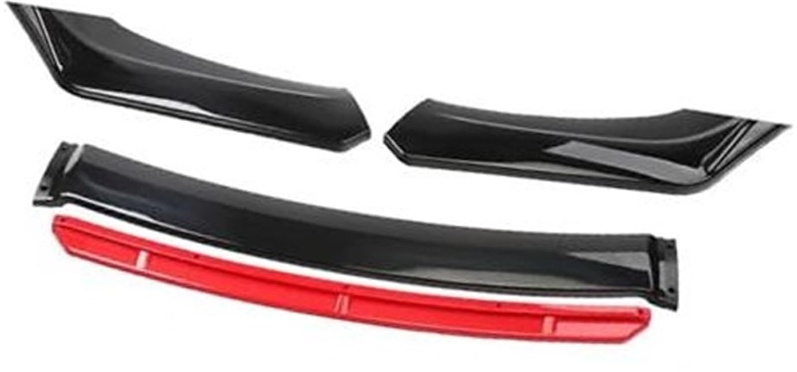 HUVNEXA Schutz Auto Frontstoßstange Lip Spoiler Body Kit Zierstreifen Stoßstange Canard Lip Splitter Limousine Breite unter 176 cm Spoiler Diffusor für die vordere Stoßstange(Black Bright Black Red) von HUVNEXA