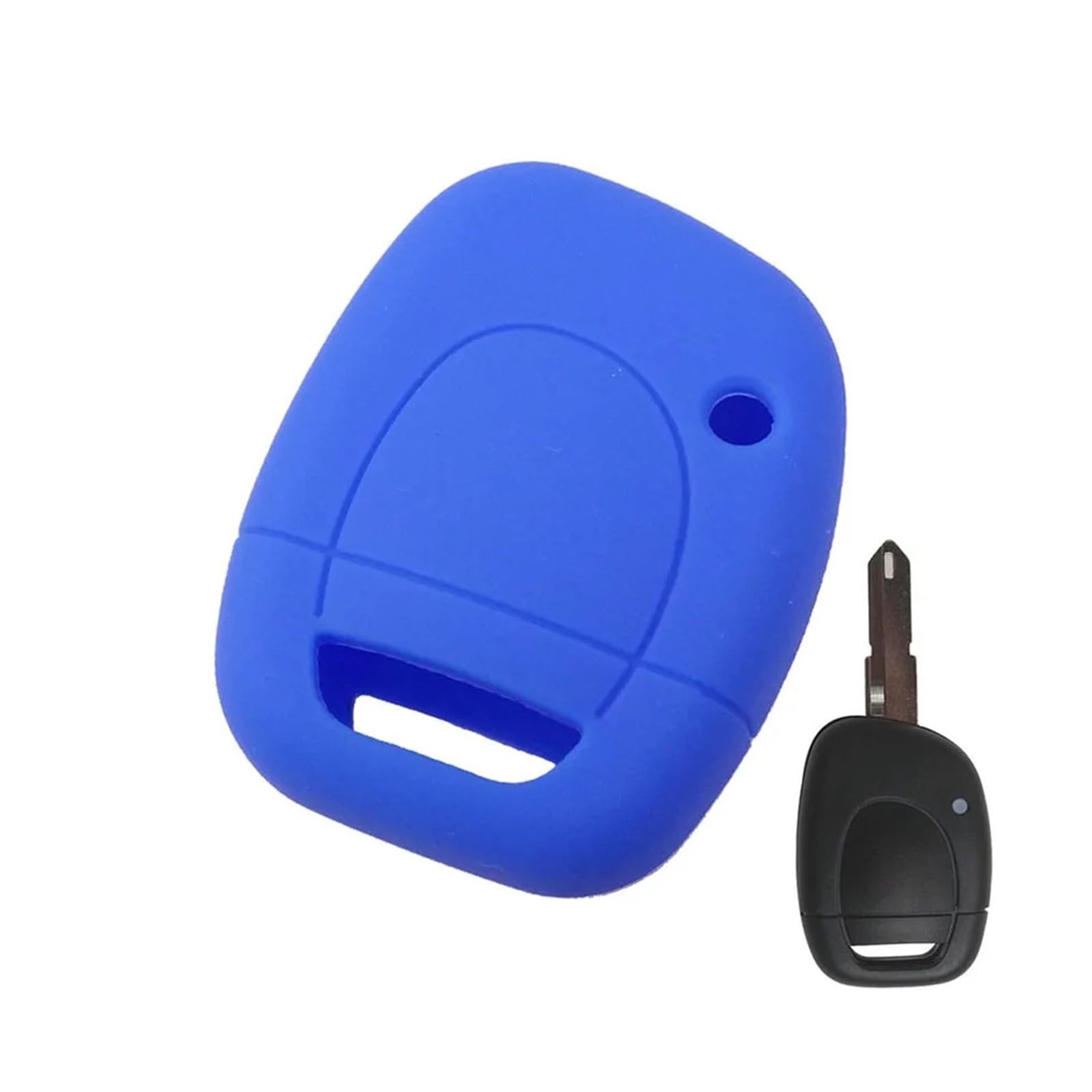 HUVNEXA Silikon-Schlüsselgehäuse mit 1 Taste, Schlüsselgehäuse, Schutz for Clio, Kangoo, Twingo Schlüsseletui für Auto(Blue) von HUVNEXA