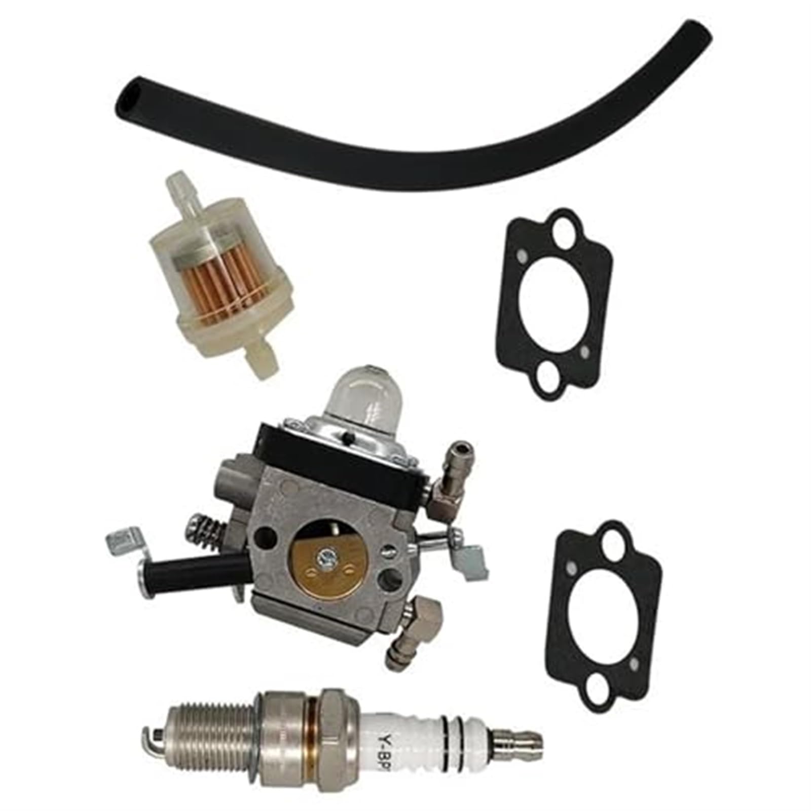 HUVNEXA Vergaser-Zündkerzen-Set, Wacker BS50-2 BS50-2i Rasenmäher-Motor-Ersatzteile, Mähervergaser, Vergaser-Reparaturzubehör Vergaser-Kit von HUVNEXA