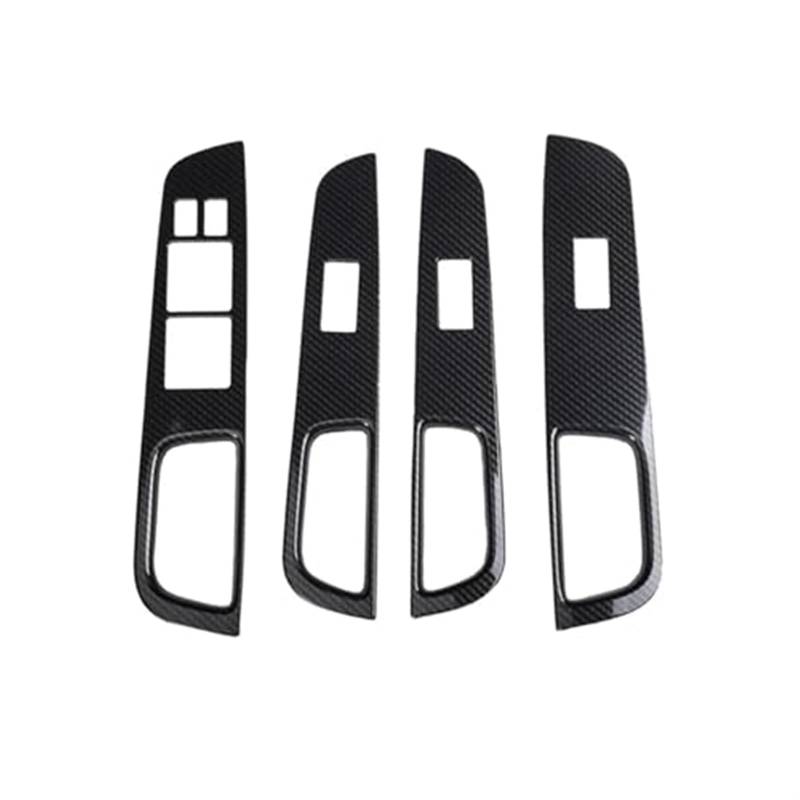 HUVNEXA Verkleidung for Autofensterglas-Hebeknopf, for Nissan Tiida RHD 2005-2010, Carbonfaser-Türarmlehnenverkleidung, Schalter, Fenstersteuerung Abdeckung der Fenstersteuerungstaste von HUVNEXA