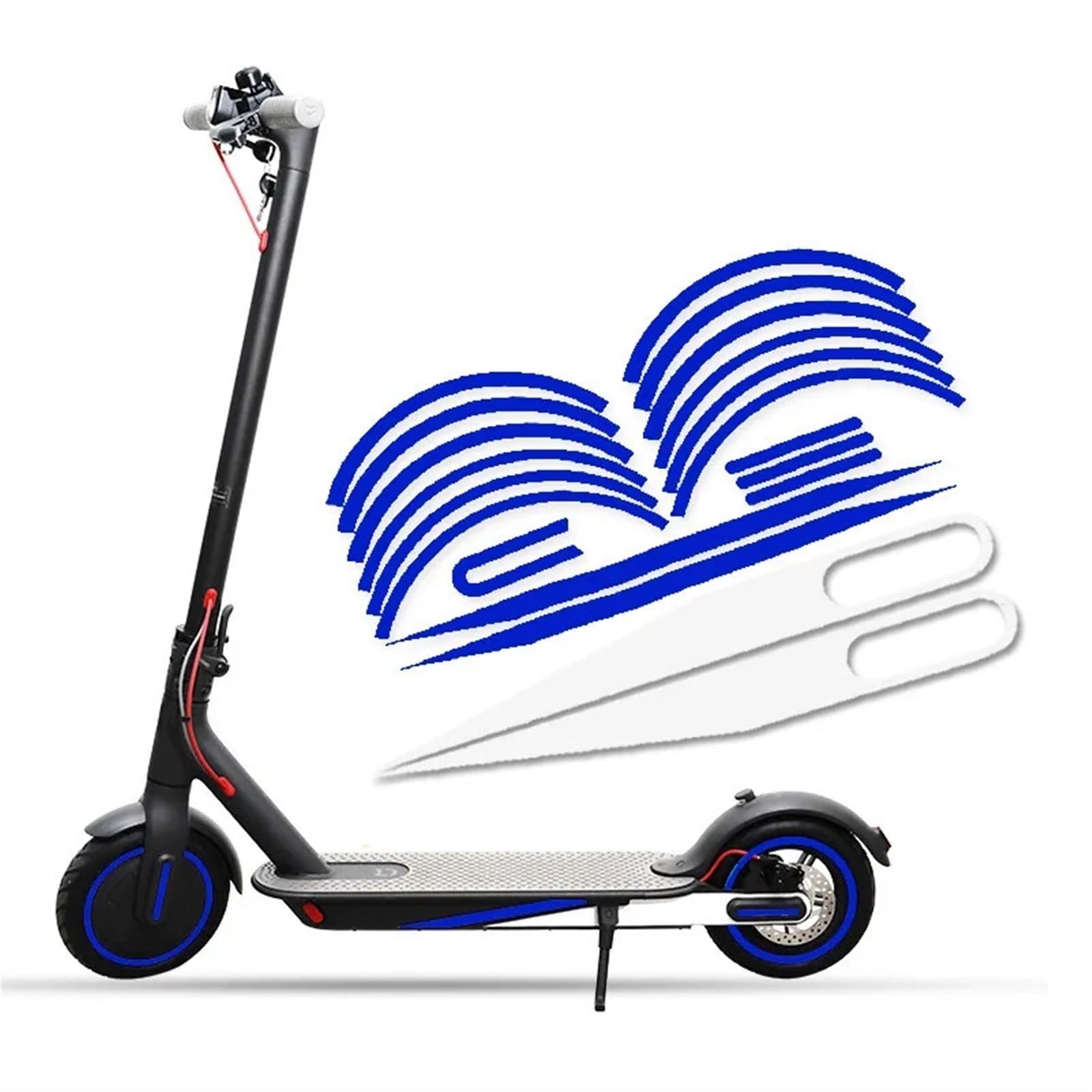 HUVNEXA Warnstreifen for heiße Nachtfahrten, for Xiaomi, for Mijia, M365 Scooter-Aufkleber, reflektierender PVC-Scooter-Aufkleber, wasserdichtes Scooter-Zubehör Roller-Sicherheitsreflektor(Blue) von HUVNEXA