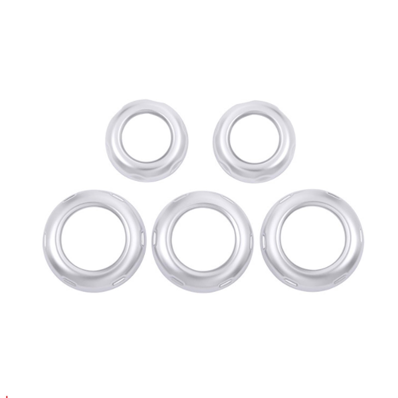 HUVNEXA for Land Rover, Discovery 4 LR4, for Range Rover, Sport Freelander 2 ABS Chrom Auto Volumen Klimaanlage Knopf Abdeckung Trim Aufkleber Zierring für Klimaanlagenknopf(Silver A) von HUVNEXA