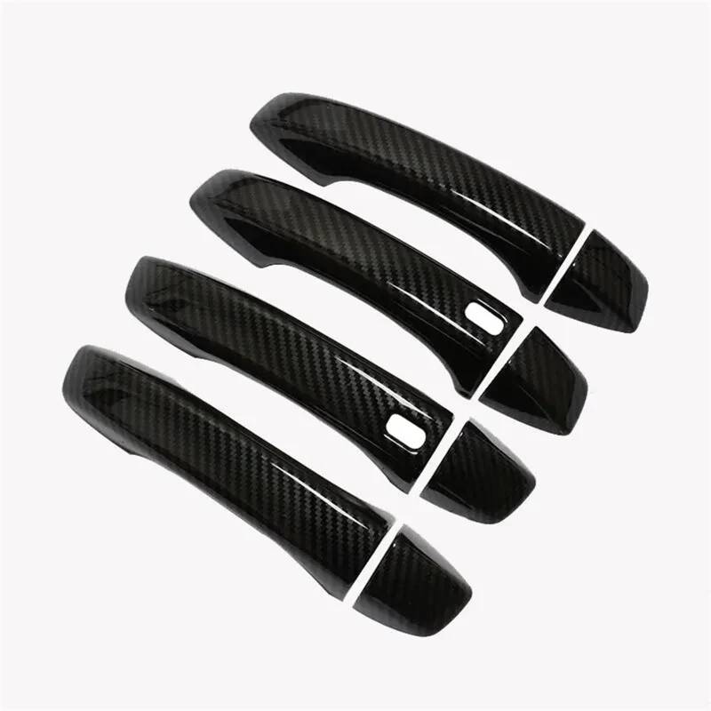 HUVNEXA for MG, ZS 2017 2018 2019 2020 2021 2022 Kohlefaser Chrom Autotürgriffe Abdeckung Zierleiste Styling Aufkleber Autozubehör Außentürgriffabdeckung(Carbon 2 Buttons) von HUVNEXA