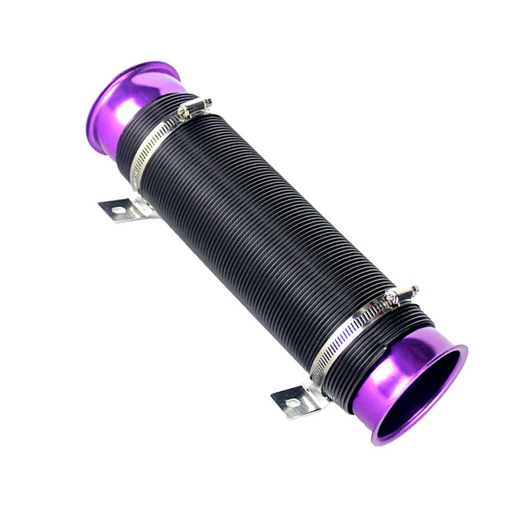 Ansaugrohr Universelles 76 mm verstellbares flexibles Kanalrohr Auto Kaltluft-Turbo-Ansaugeinlassrohr Luftkanal-Ansaugrohr-Schlauchschlauch-Induktionskit LufteinläSse(Purple) von HUYGB