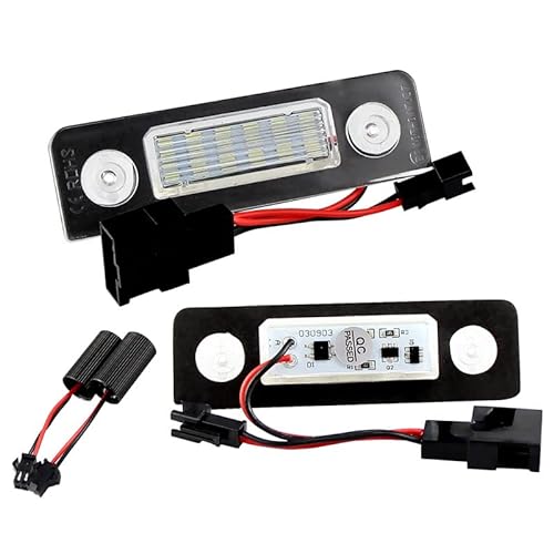 HUYGB Kennzeichenbeleuchtung 2X White Error Free LED License Number Plate Light Fit Use For Skoda Octavia MKII 1Z A5 09-13 Fit Use For Roomster 5J 06-10 Rear Tag Lamps Nummernschildbeleuchtung von HUYGB