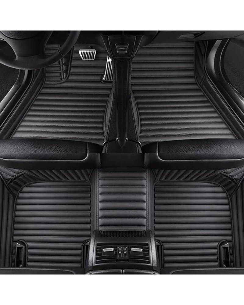 Auto Fussmatte Für Accord 2014 2015 2016 2017 5-Sitzer wasserdichte Vollschutzeinlagen Innenteppiche Auto-Fußmatten Autofußmatten(Full Black Stripe) von HUYHSD