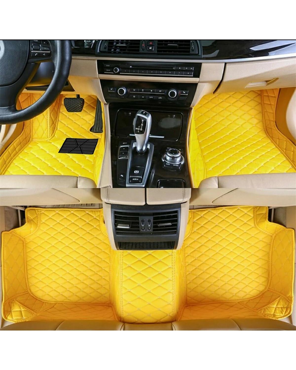 Auto Fussmatte Für Astra 2007-2015 4-Türer 5-Sitzer wasserdichte Volle Abdeckung Liner Innenteppiche Auto-Fußmatten Autofußmatten(Yellow) von HUYHSD