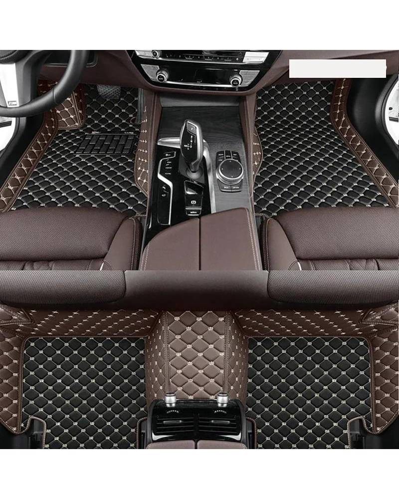 Auto Fussmatte Für CX-3 CX3 DK 2016-2022 Kunstleder Auto Fußmatten Floorliners Teppiche Teppiche Pads Autofußmatten(Black Brown,Right Hand Drive) von HUYHSD