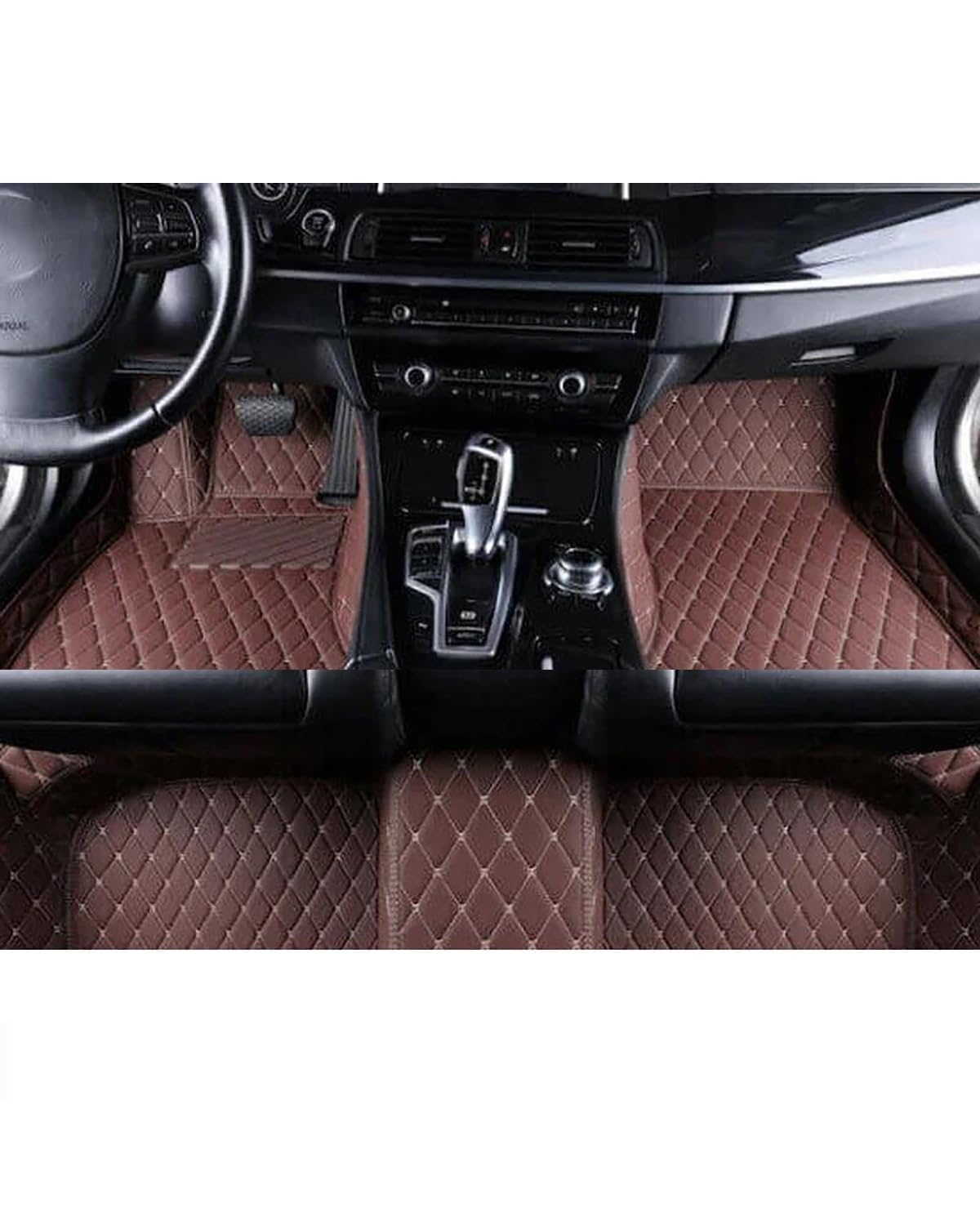 Auto Fussmatte Für Golf 7 MK7 2020 2019 2018 2017 2016 2015 2014 2013 Kunstleder Auto Fußmatten Floorliners Teppiche Teppiche Pads Autofußmatten(Dark Brown,Left Hand Drive) von HUYHSD