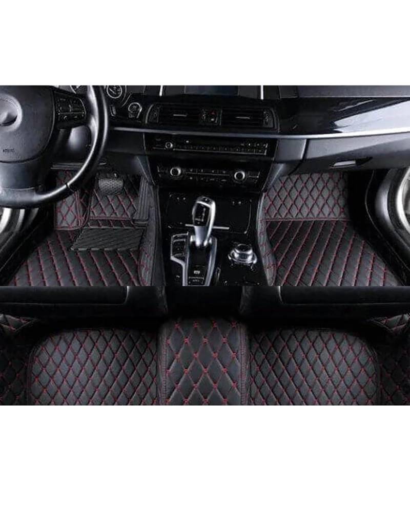 Auto Fussmatte Für Grand Für Cherokee WK WK2 2011-2018 Kunstleder Auto Fußmatten Floorliners Teppiche Teppiche Pads Autofußmatten(Dark Red,Left Hand Drive) von HUYHSD