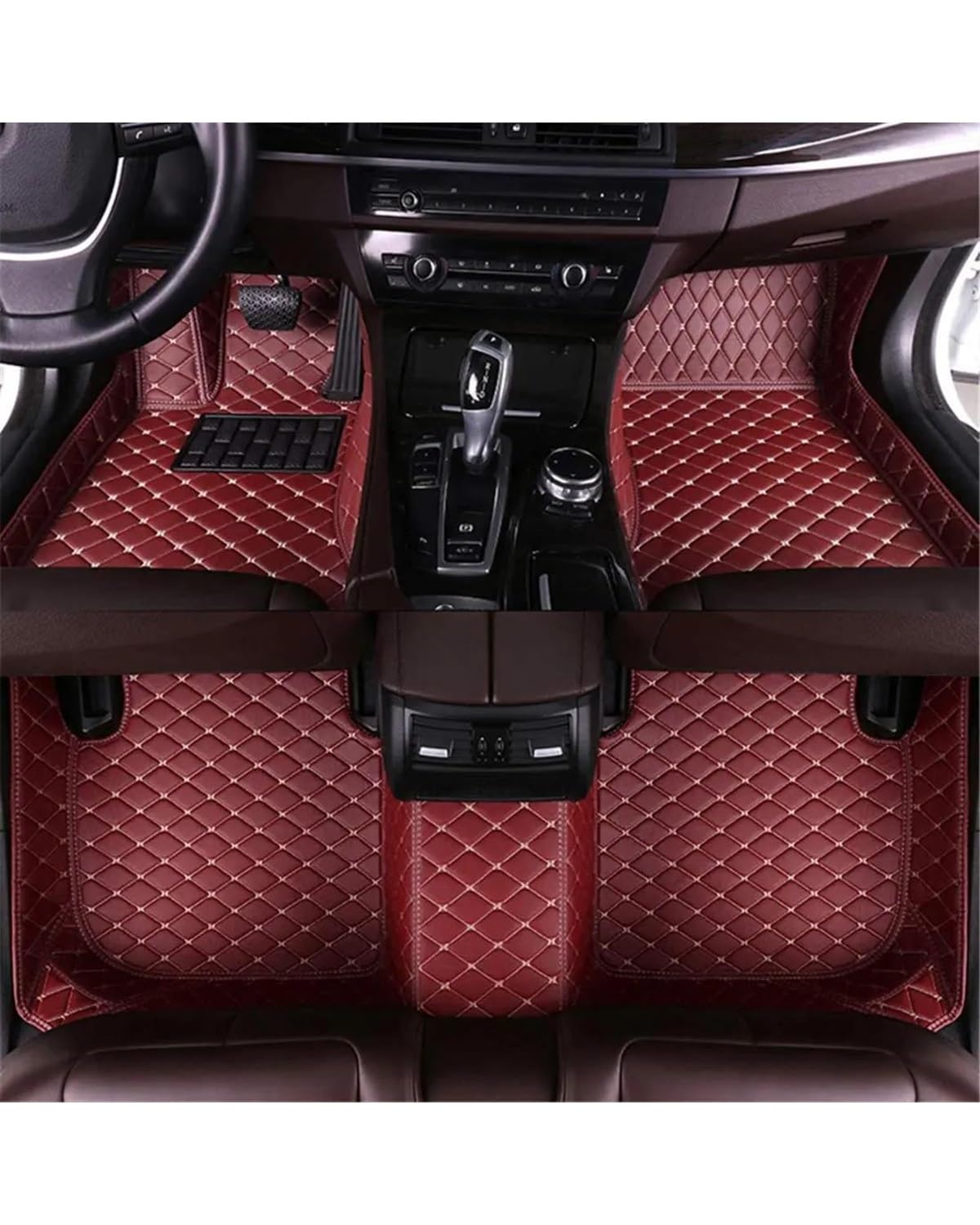 Auto Fussmatte Für Hyundai Für Accent 2006-2011 5 Sitze wasserdichte Volle Abdeckung Liner Innenteppiche Auto-Fußmatten Autofußmatten(Wine Red) von HUYHSD