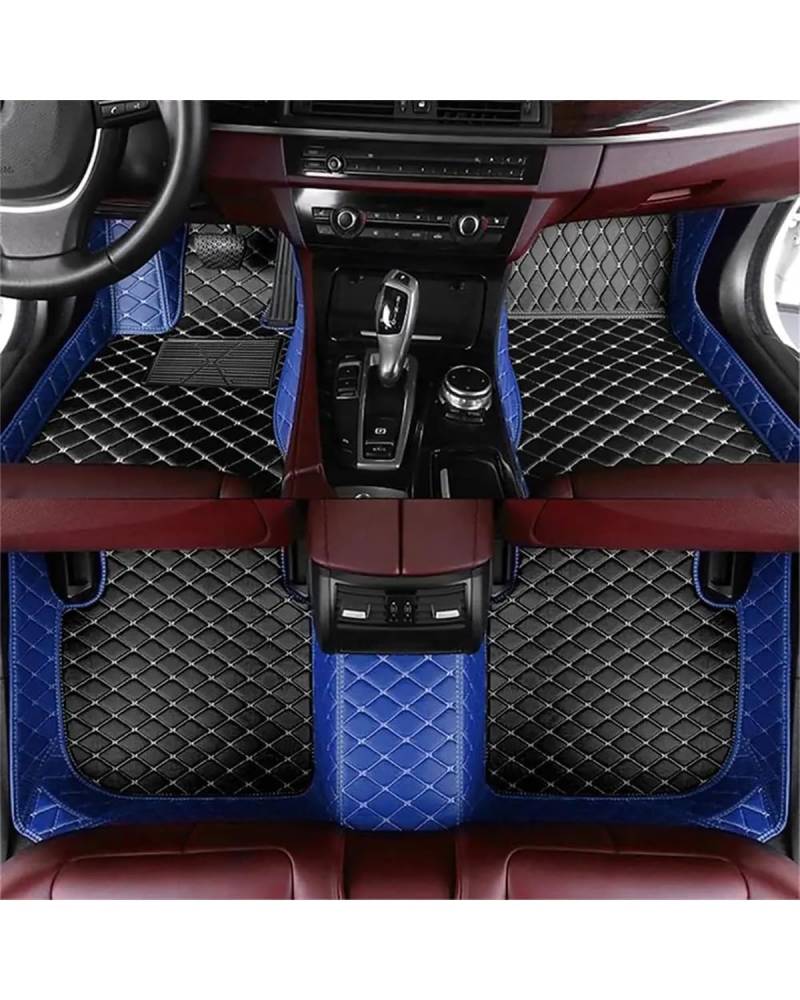 Auto Fussmatte Für Hyundai Für Veloster 2010-2024 5-Sitzer wasserdichte Vollschutzeinlagen Innenteppiche Auto-Fußmatten Autofußmatten(Black Blue) von HUYHSD