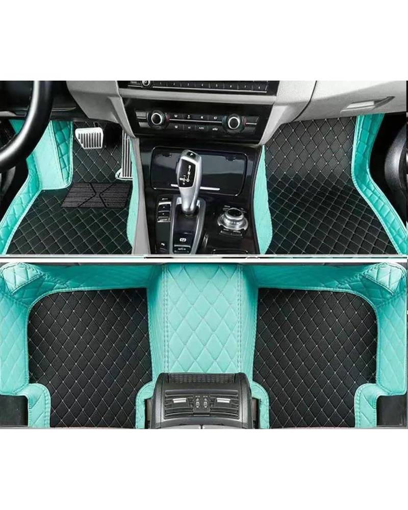 Auto Fussmatte Für Hyundai Für Veloster 2010-2024 5-Sitzer wasserdichte Vollschutzeinlagen Innenteppiche Auto-Fußmatten Autofußmatten(Black Light Blue) von HUYHSD