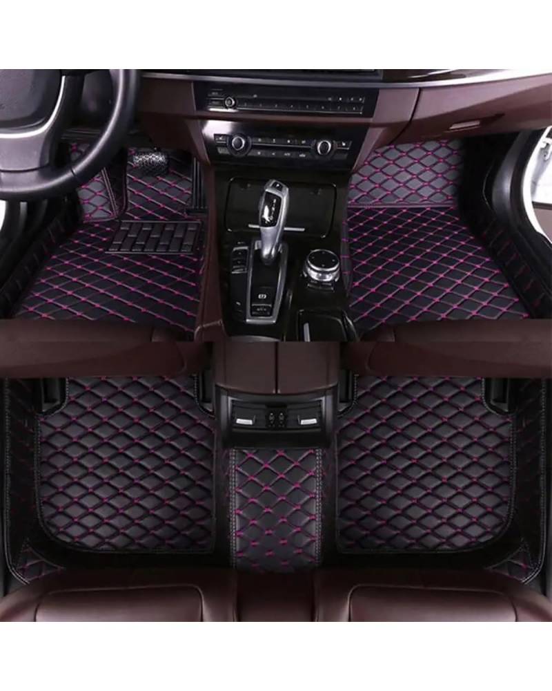 Auto Fussmatte Für Hyundai Für Veloster 2010-2024 5-Sitzer wasserdichte Vollschutzeinlagen Innenteppiche Auto-Fußmatten Autofußmatten(Black Purple Line) von HUYHSD