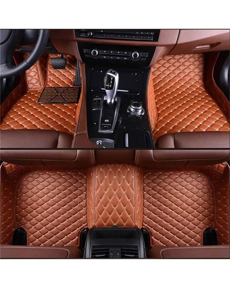 Auto Fussmatte Für Hyundai Für Veloster 2010-2024 5-Sitzer wasserdichte Vollschutzeinlagen Innenteppiche Auto-Fußmatten Autofußmatten(Light Brown) von HUYHSD